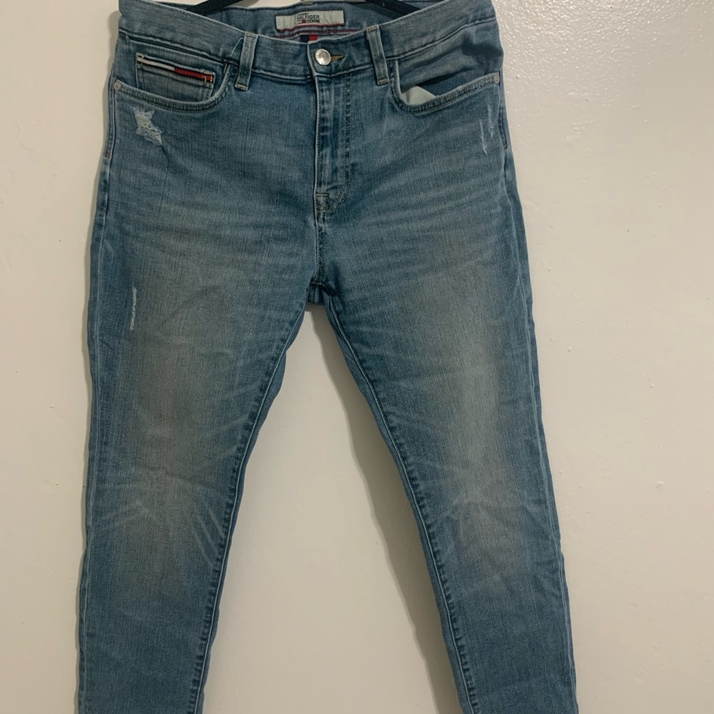 Tommy Hilfiger Slim Tapered Denim Pants, W:32 L:30, Color Light Blue